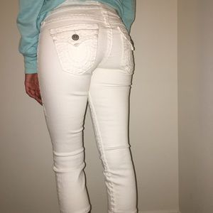 White cropped True Religion Jeans